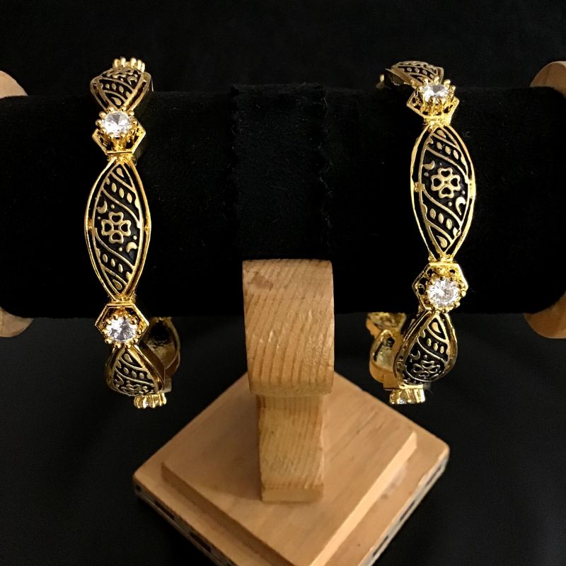 Black Bangles/Kada 13712-0783 - Dazzles Jewellery