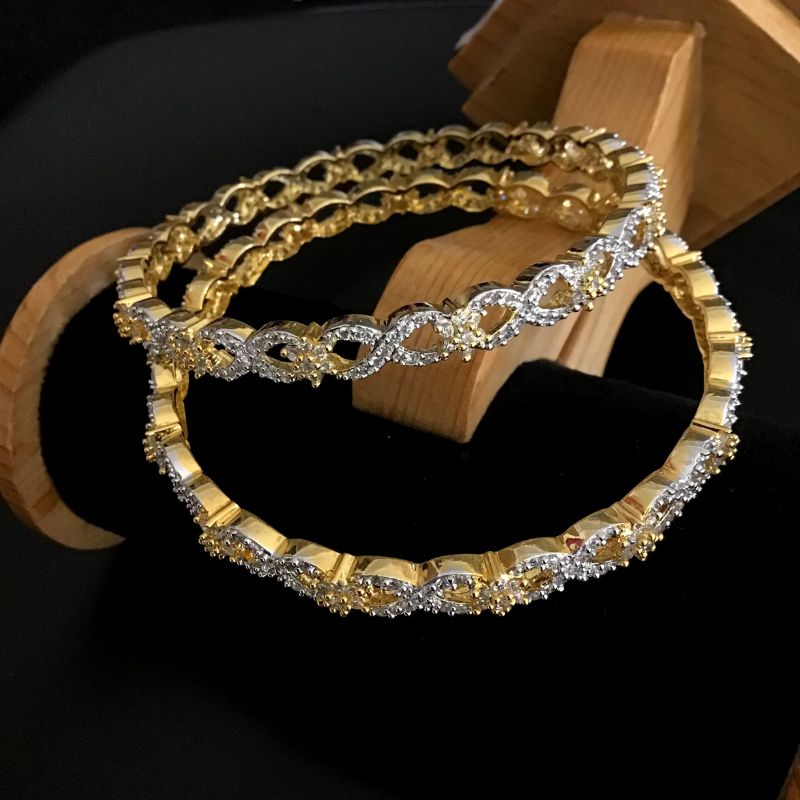 White Bangles/Kada 13722-0793 - Dazzles Jewellery