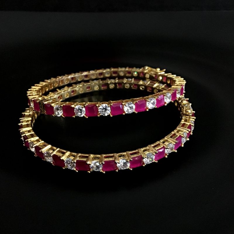 Ruby Bangles/Kada 13714-0785 - Dazzles Jewellery