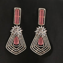Stylish Pink Zircon/AD Danglers - Dazzles Jewellery
