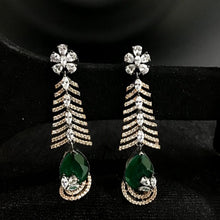 Green Zircon/AD Earring 9126-3551 - Dazzles Jewellery