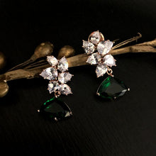 Green AD/Zircon Earring 9141-3604 - Dazzles Jewellery