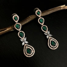 Green Zircon/AD Earring 9208-3838 - Dazzles Jewellery
