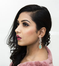 Model Wearing Zircon/Ad Long Earring