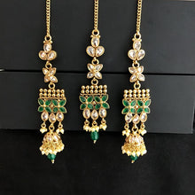 Green Gold Look Necklace Set 9530-4397 - Dazzles Jewellery
