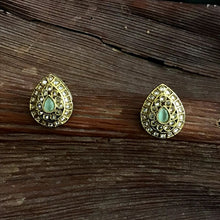 Mint Green Antique Earrings 9611-4565 - Dazzles Jewellery