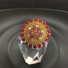 Ruby Ajustable cocktail Ring in Gold Finish 9714-4757 - Dazzles Jewellery