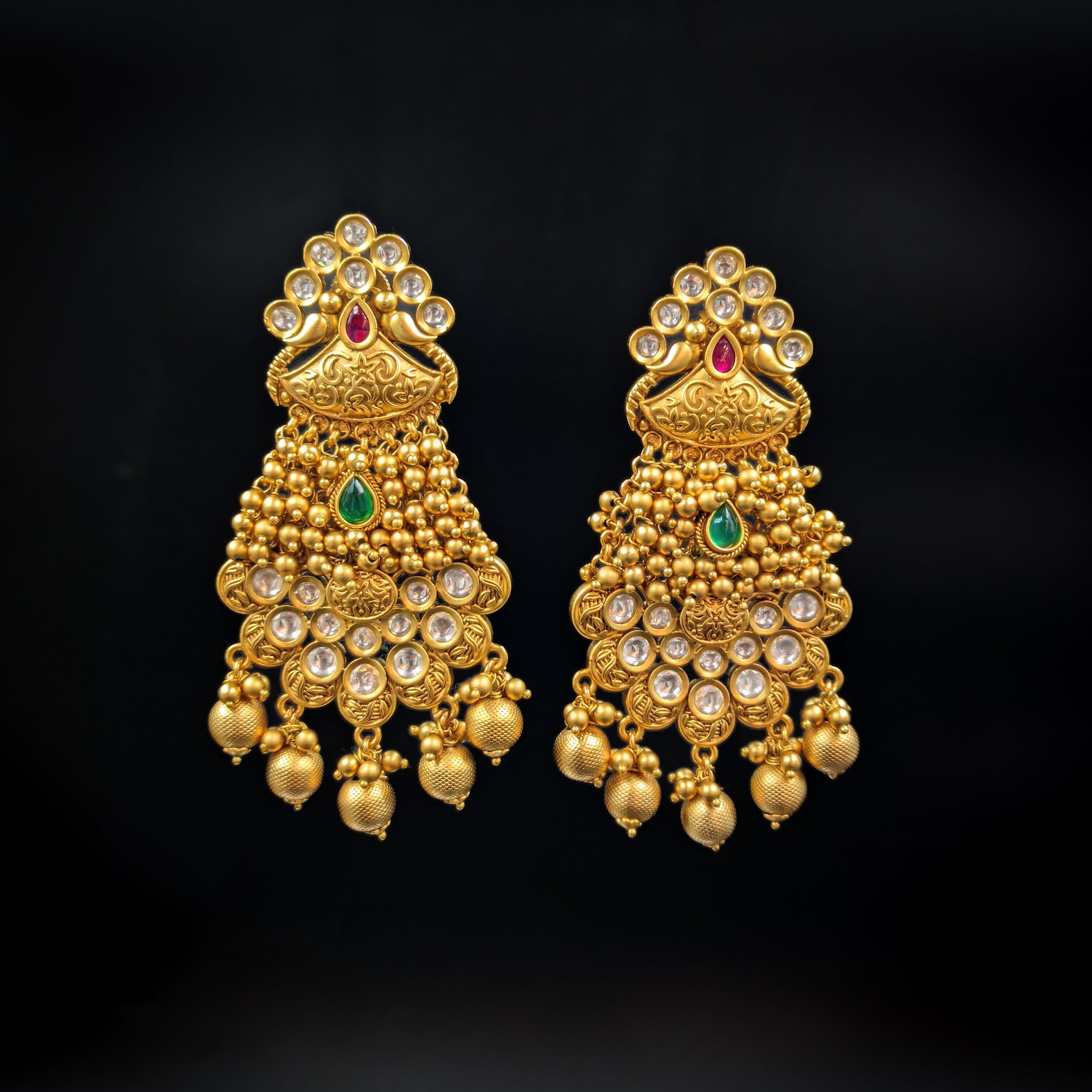 Danglers Polki Earring 7737-21 - Dazzles Jewellery