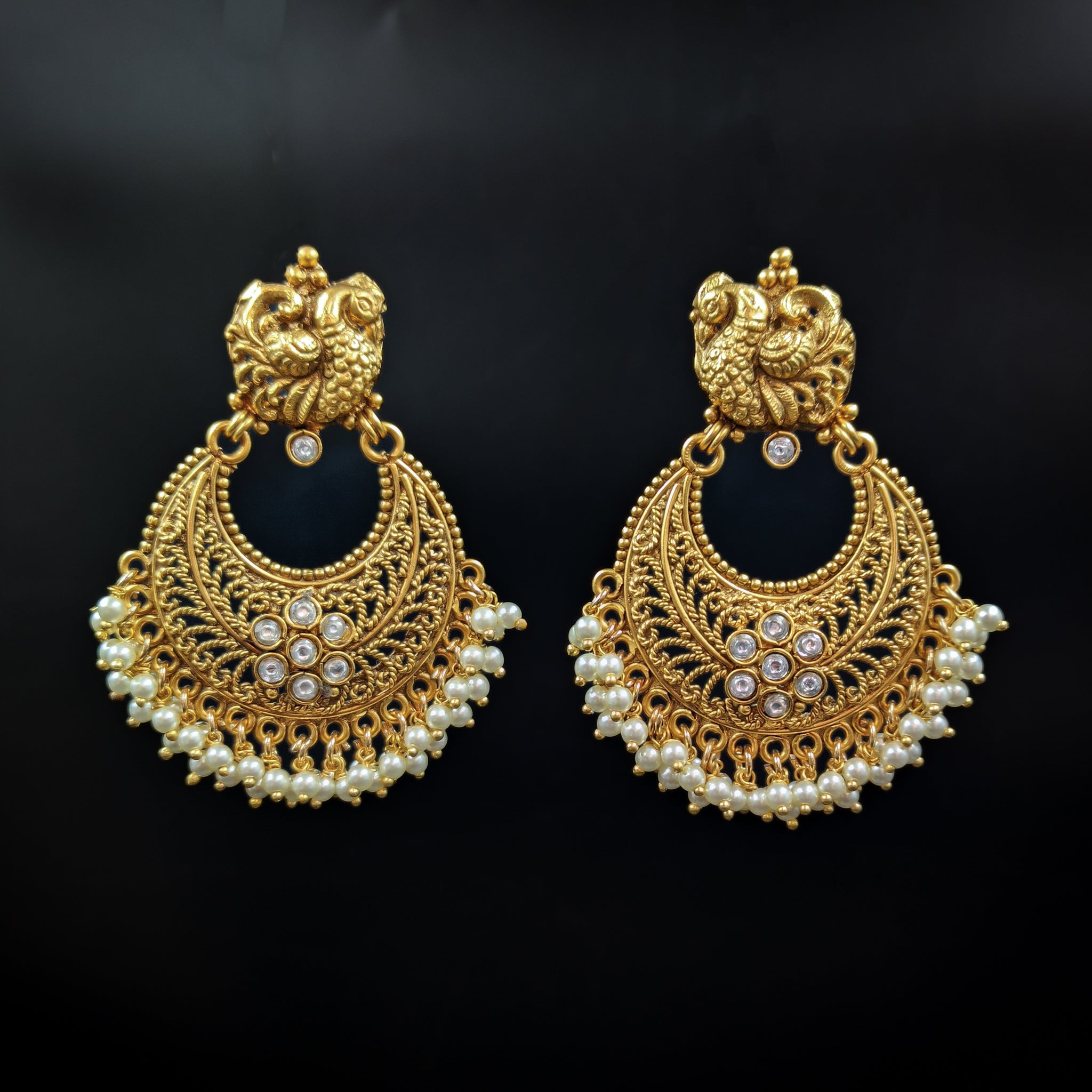 Chandbali Antique Earring 6561-28 - Dazzles Jewellery