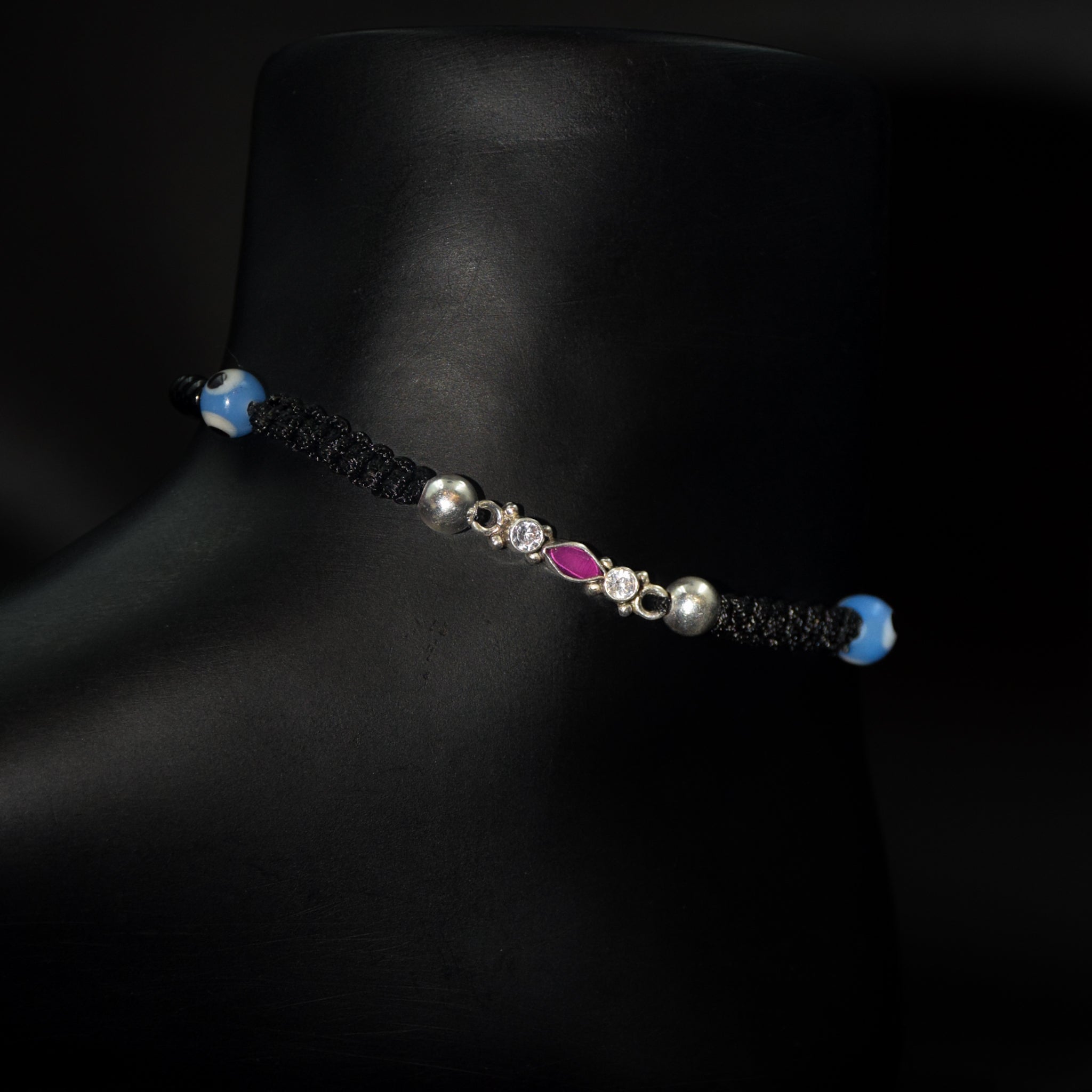 Silver Thread Anklet 1676-75 - Dazzles Jewellery