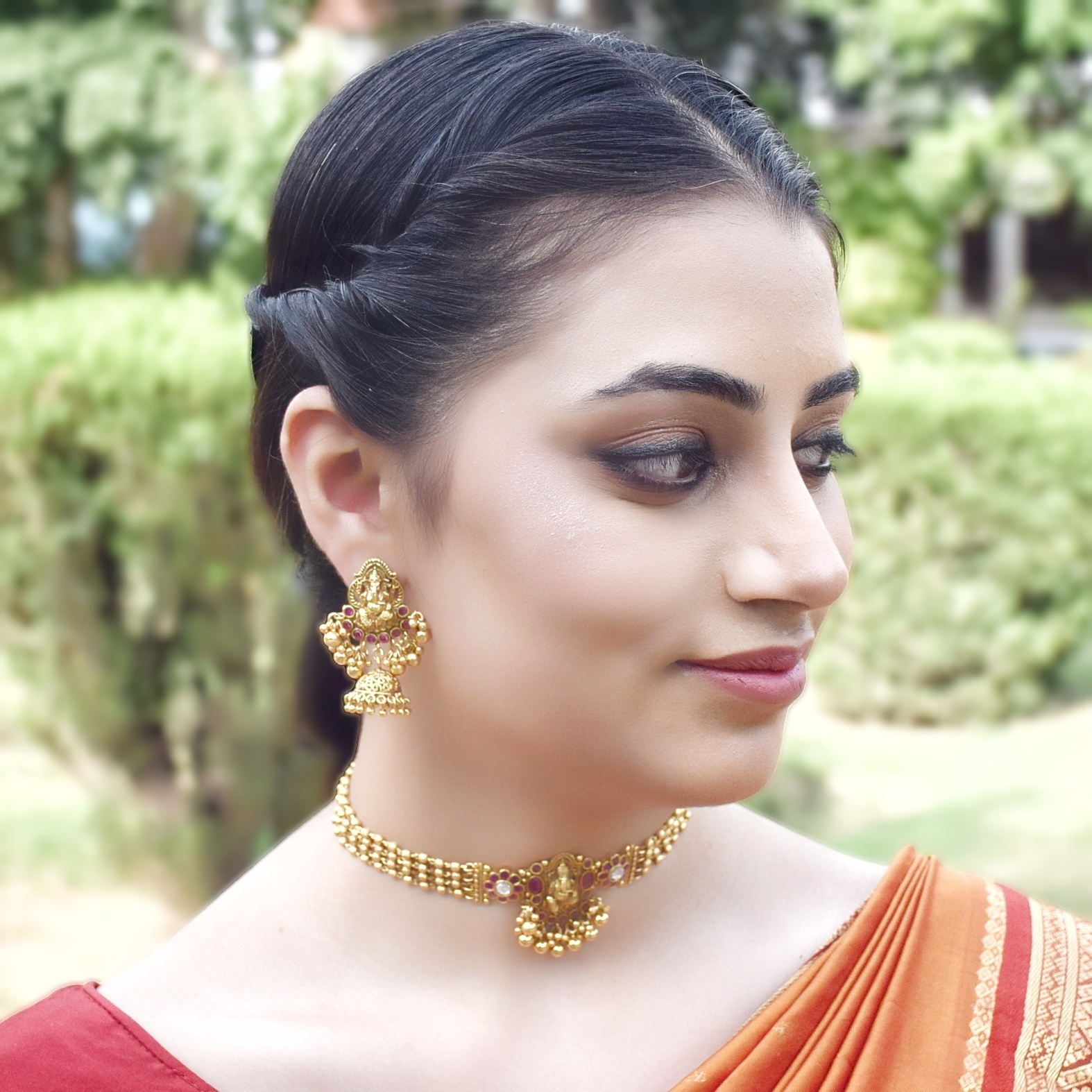 Temple Choker Set 1543-28 - Dazzles Jewellery