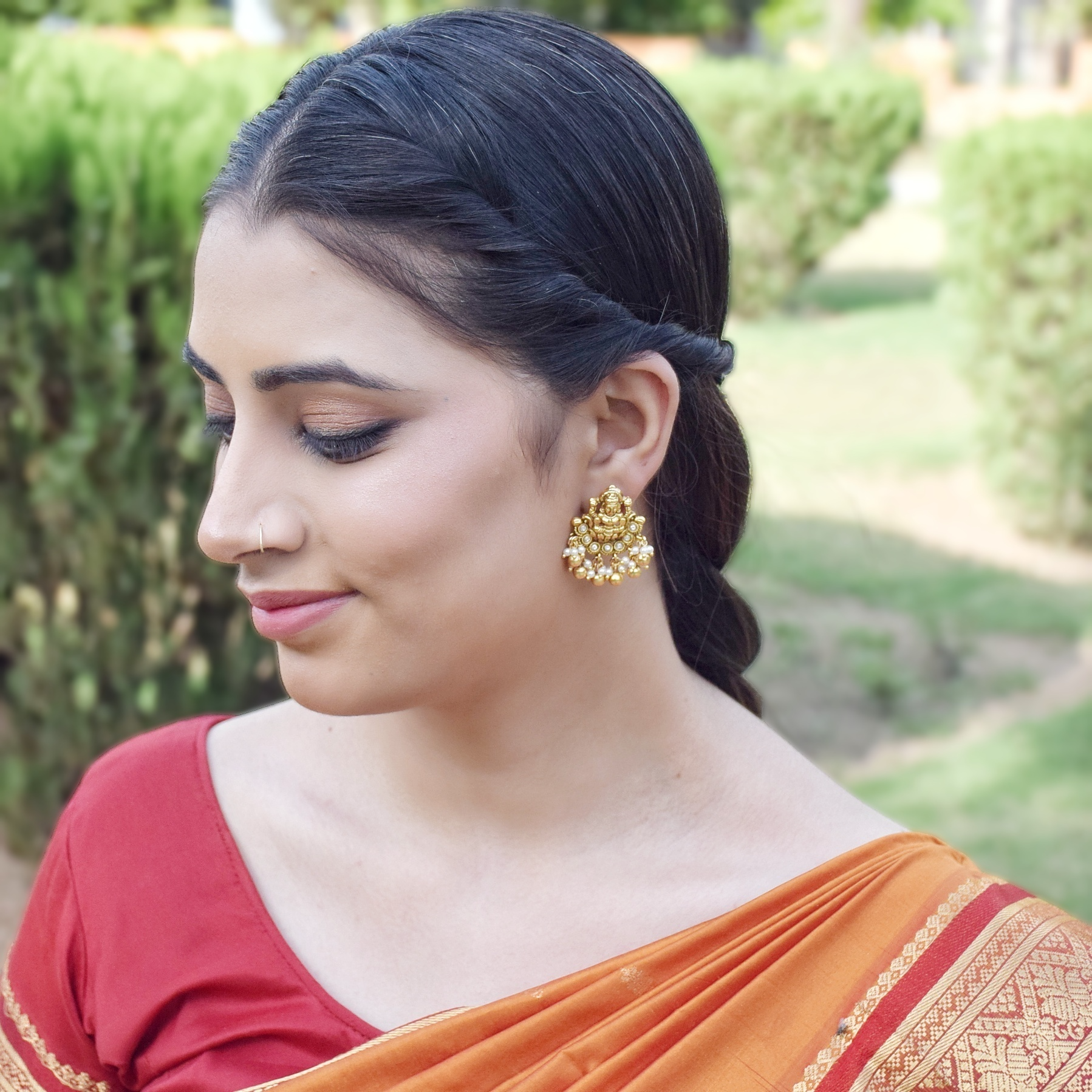 Tops/Studs Temple Earring 6611-28 - Dazzles Jewellery