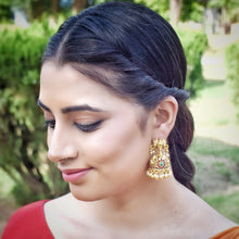 Jhumki Antique Earring 6633-28 - Dazzles Jewellery