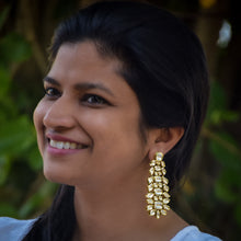 White Kundan Earring 10537 - Dazzles Jewellery