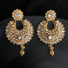 Traditional Gold Look Chandbali With White Stones