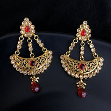 Red Gold Look Earring 13904-0993 - Dazzles Jewellery