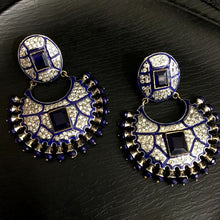 Blue Zircon/AD Earring 13886-0975 - Dazzles Jewellery