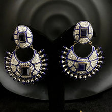 Blue Zircon/AD Earring 13886-0975 - Dazzles Jewellery