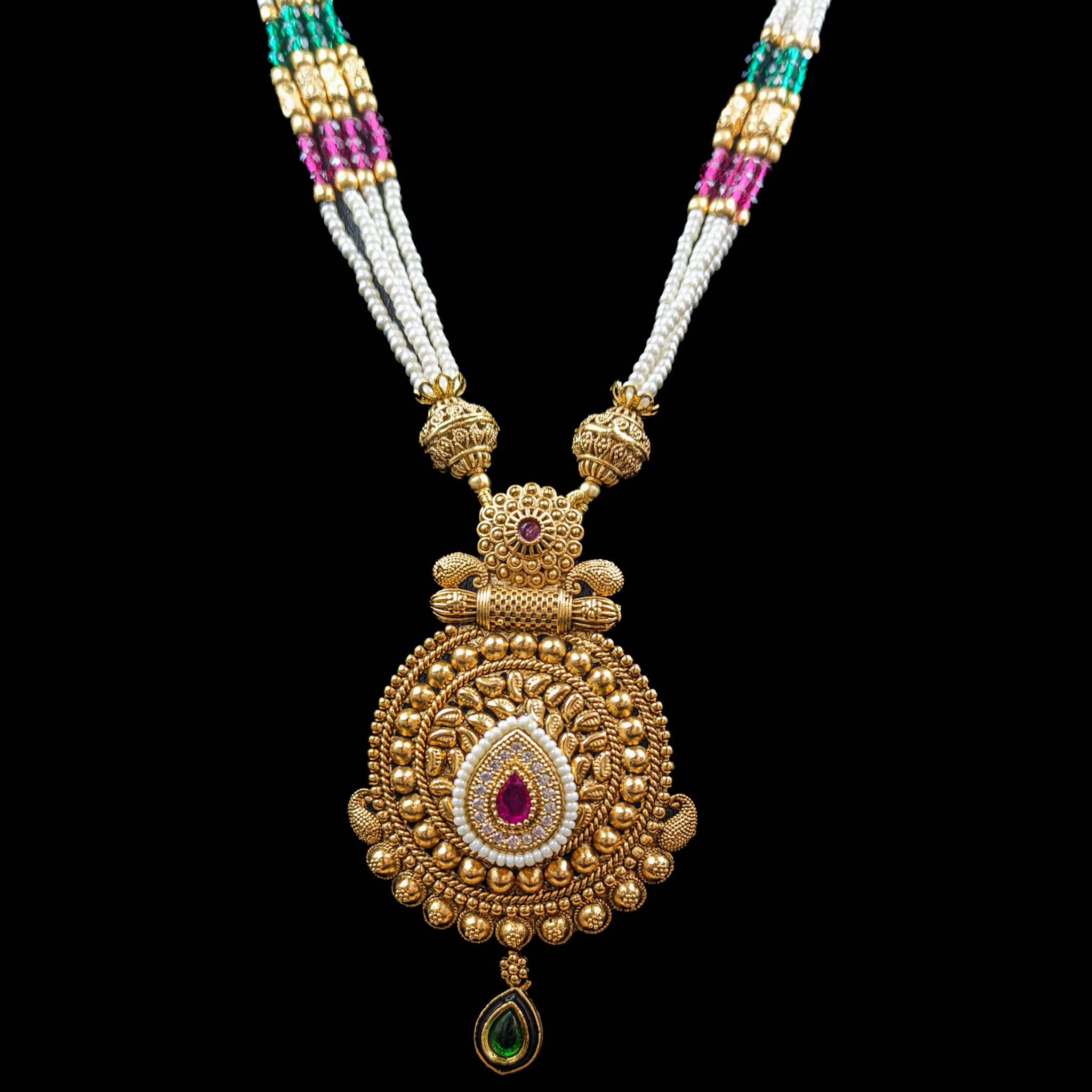 Medium Antique Pendant Set 7020-1 - Dazzles Jewellery