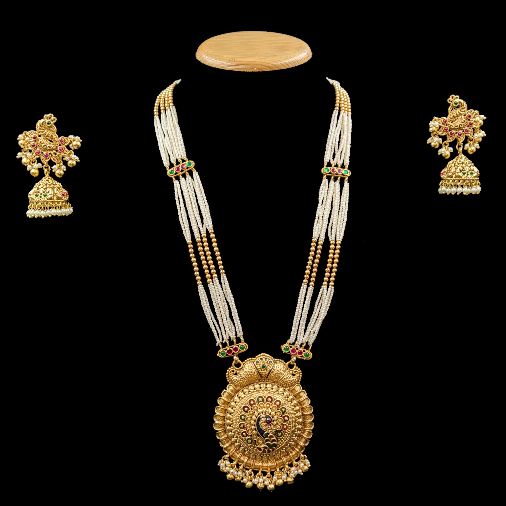 Heavy Antique Pendant Set 6388-28 - Dazzles Jewellery