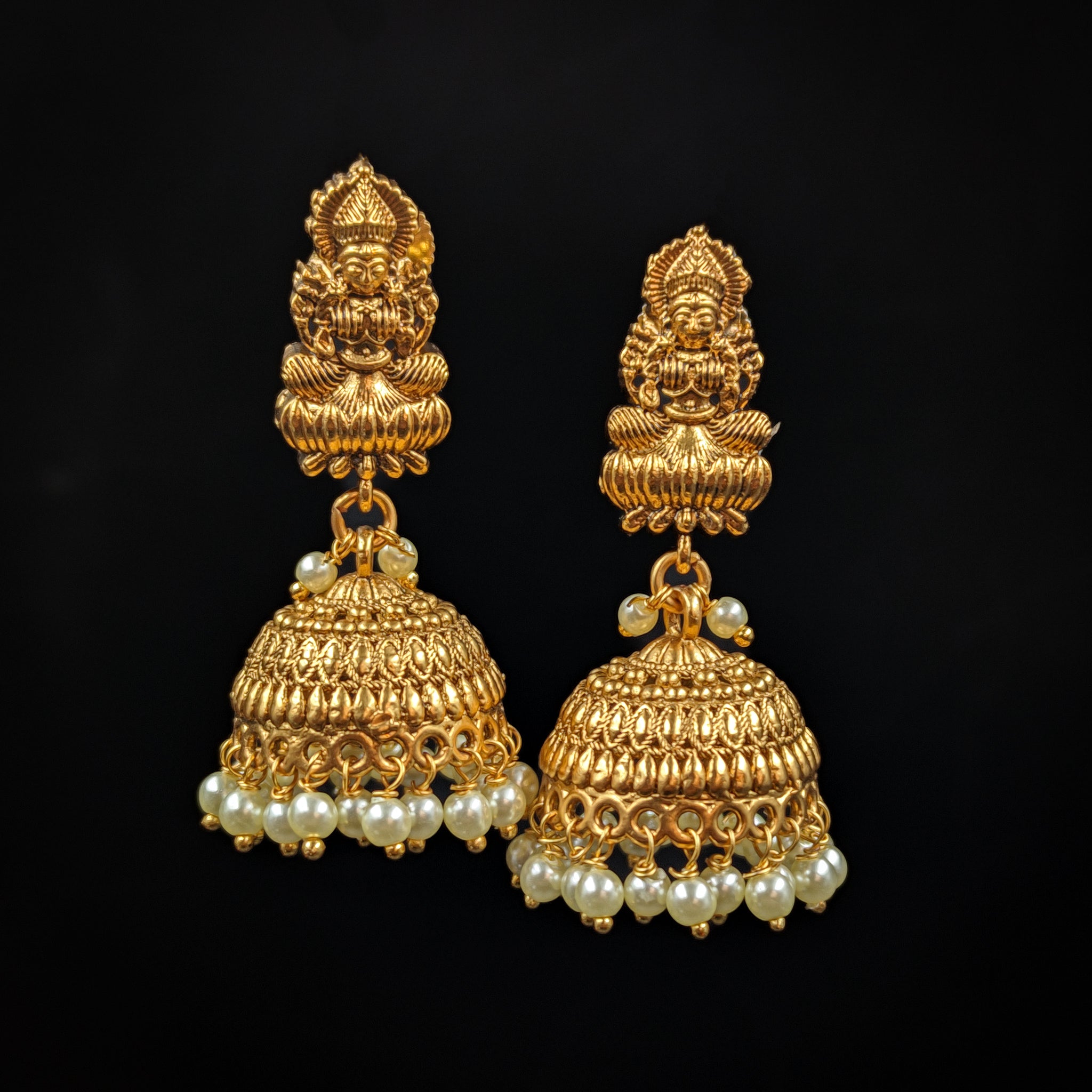 Jhumki Temple Earring 6613-28 - Dazzles Jewellery