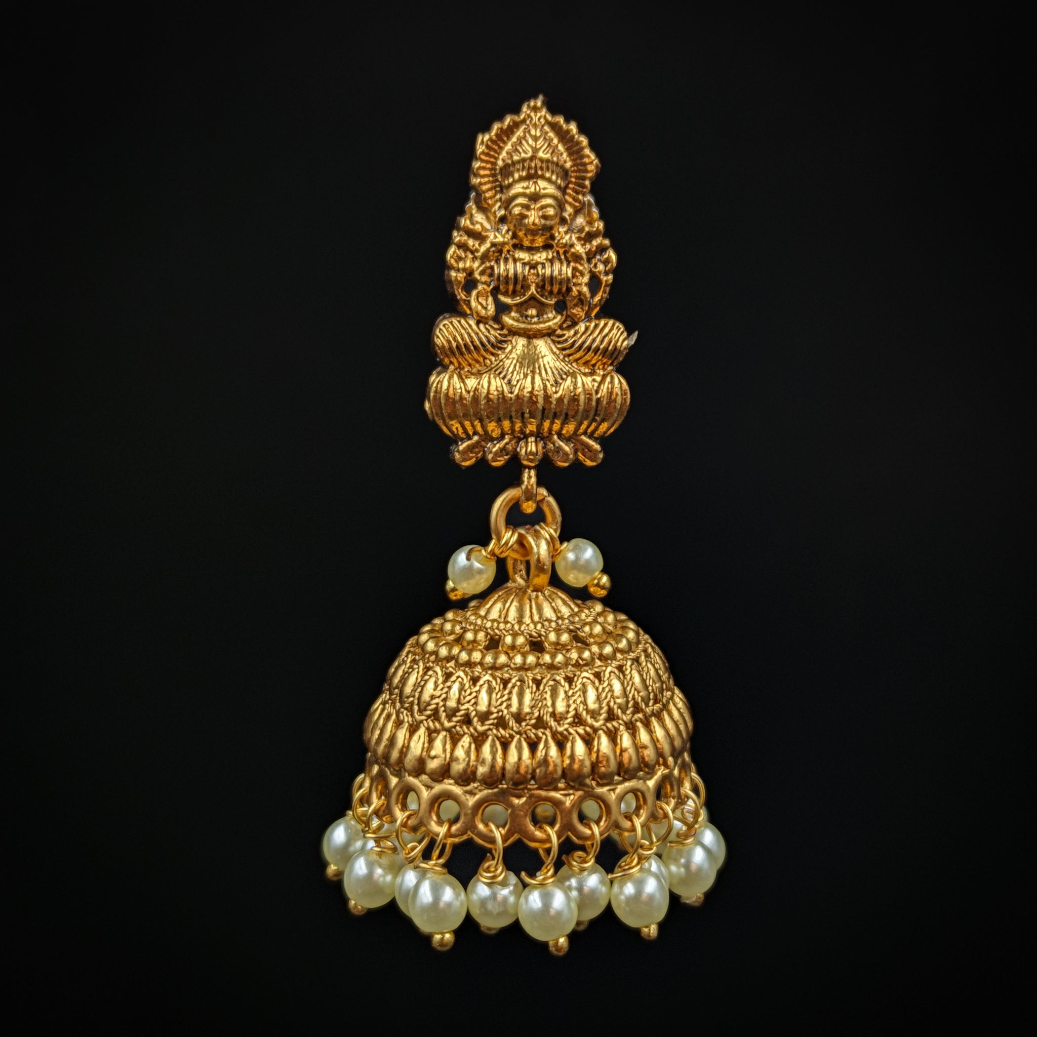Jhumki Temple Earring 6613-28 - Dazzles Jewellery