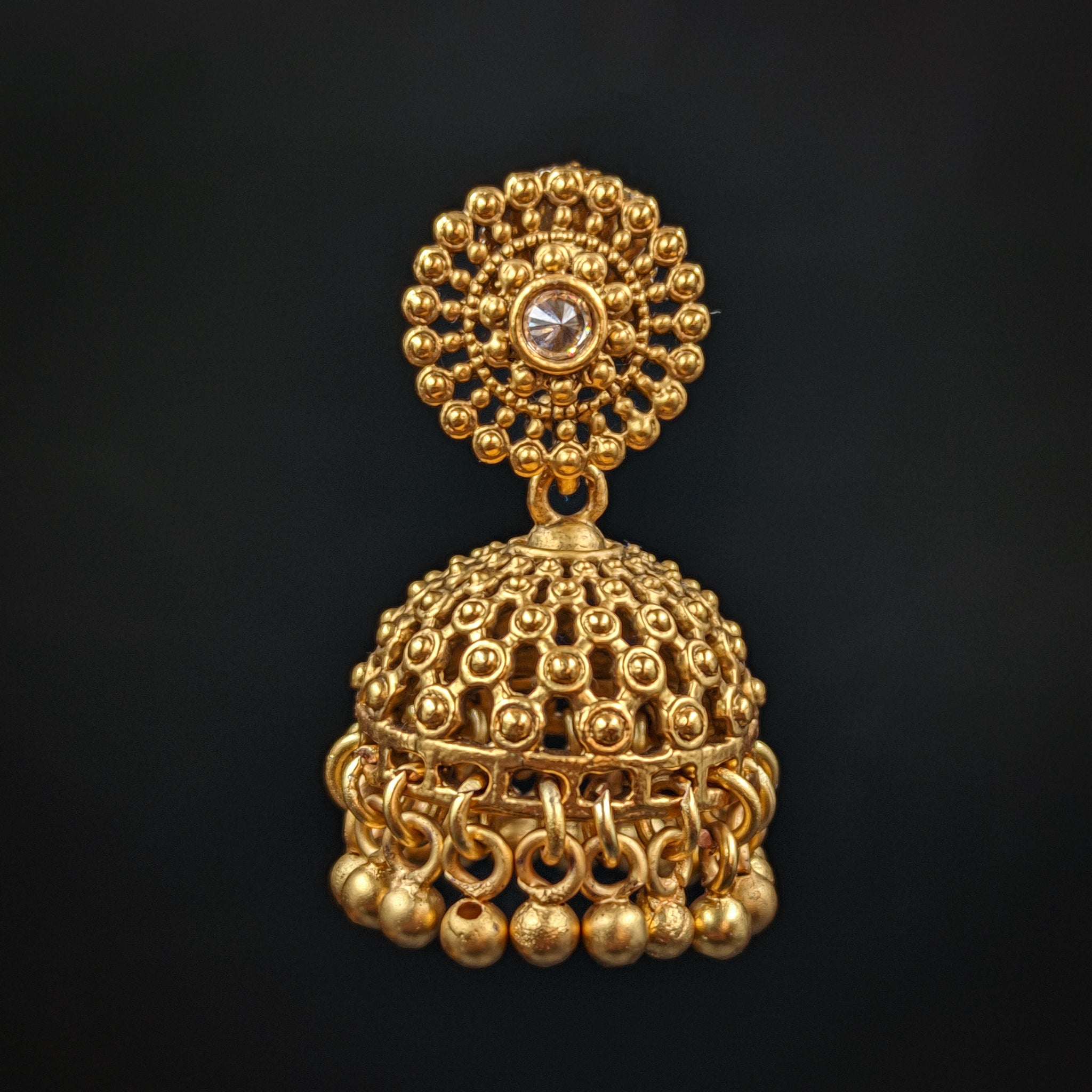 Jhumki Antique Earring 6625-28 - Dazzles Jewellery