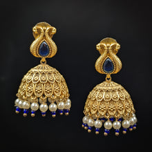 Blue Gold Look Earring - Dazzles Jewellery