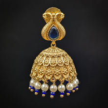 Blue Gold Look Earring - Dazzles Jewellery