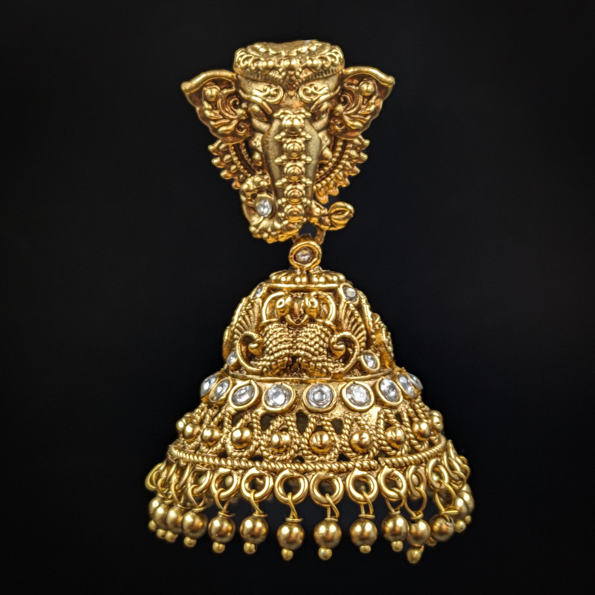 Jhumki Temple Earring 6626-28 - Dazzles Jewellery
