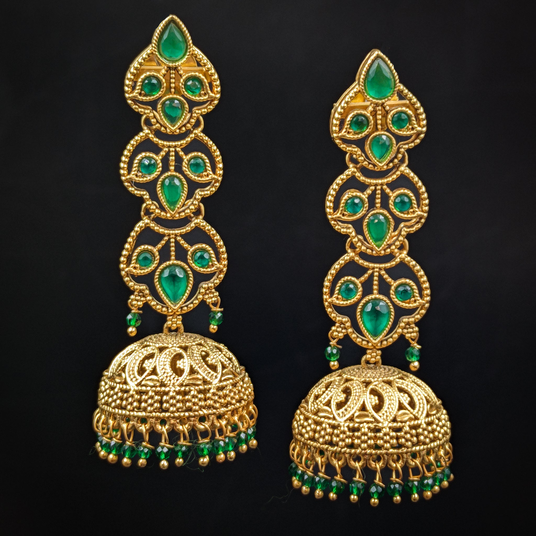 Green Gold Look Earring - Dazzles Jewellery
