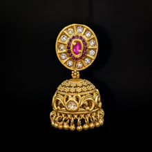 Ruby Gold Look Earring 15561 - Dazzles Jewellery