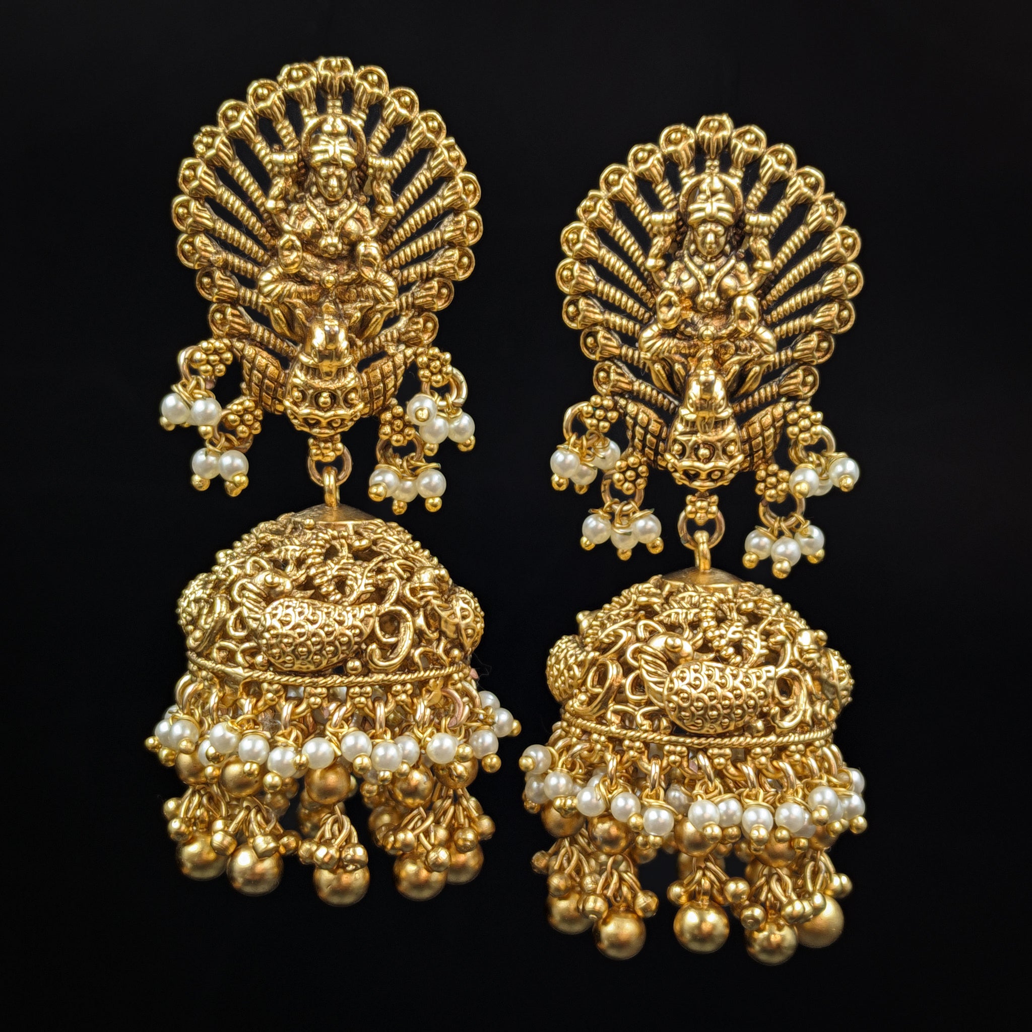 Jhumki Antique Earring 6631-28 - Dazzles Jewellery