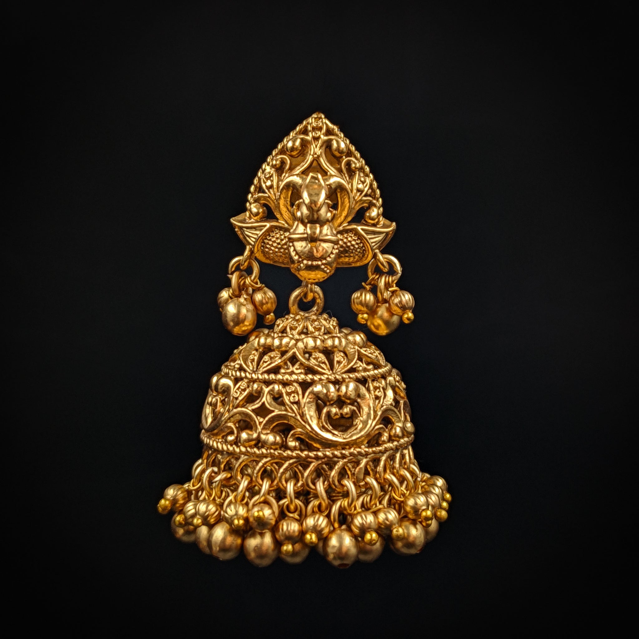 Jhumki Antique Earring 6617-28 - Dazzles Jewellery