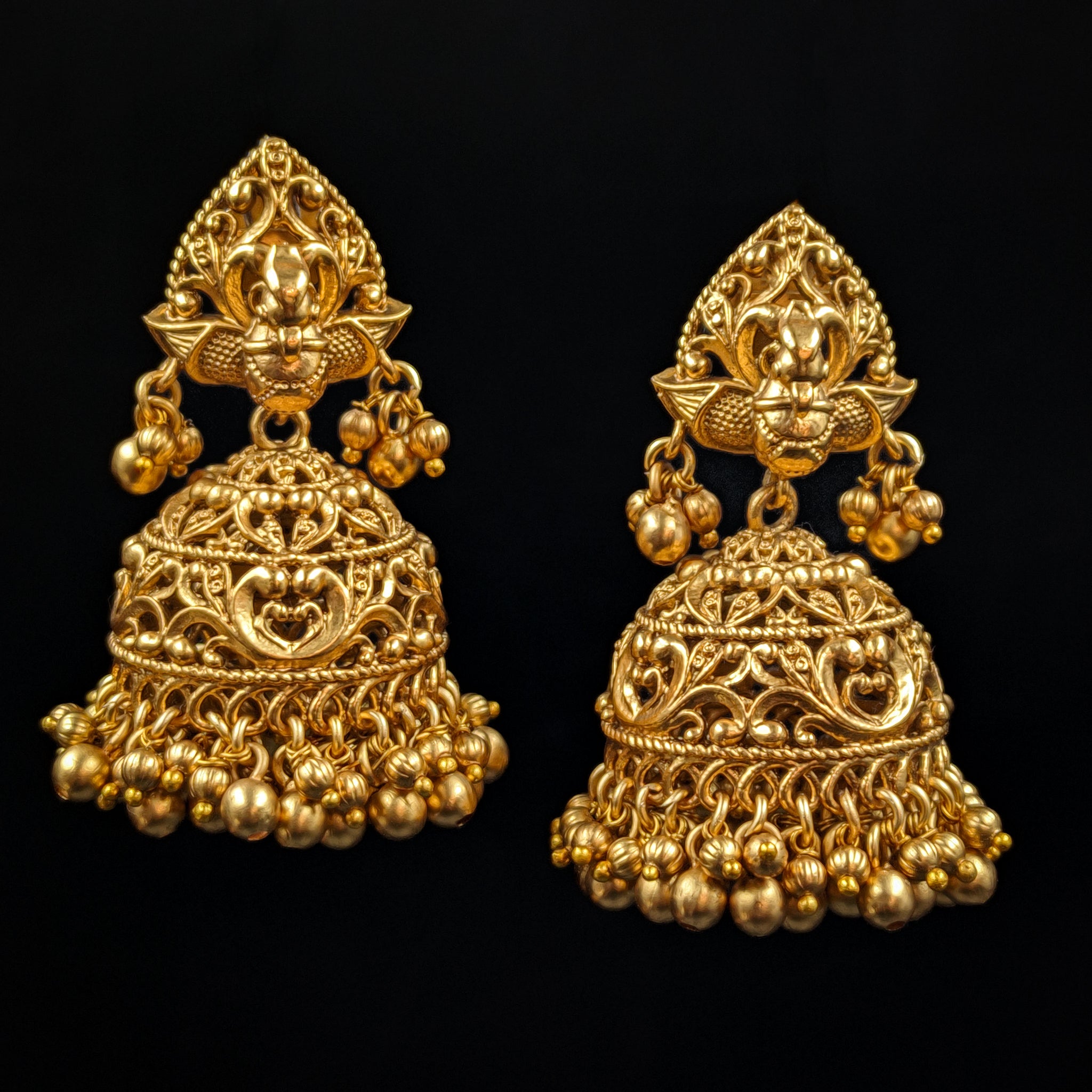 Jhumki Antique Earring 6617-28 - Dazzles Jewellery