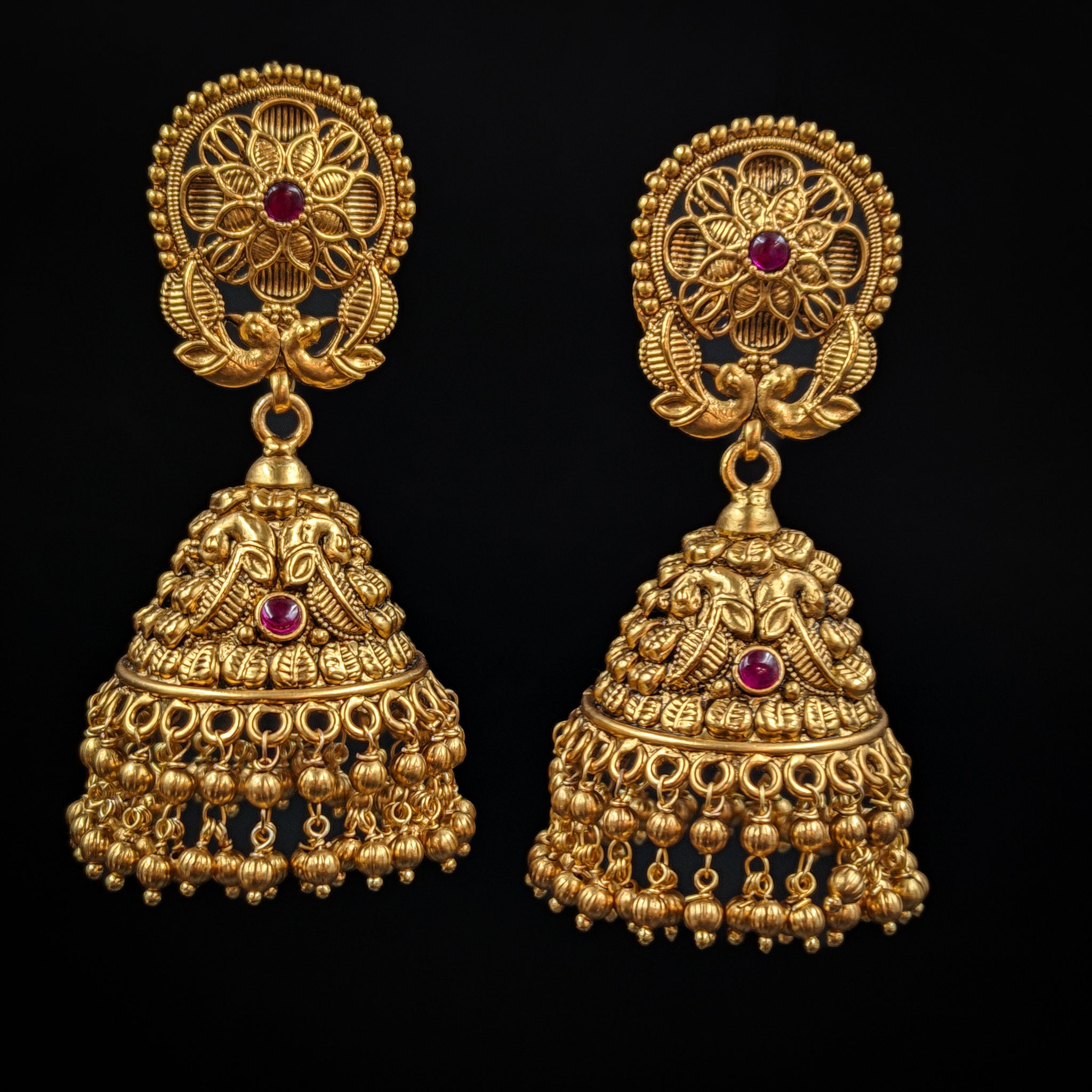 Jhumki Antique Earring 6615-28 - Dazzles Jewellery