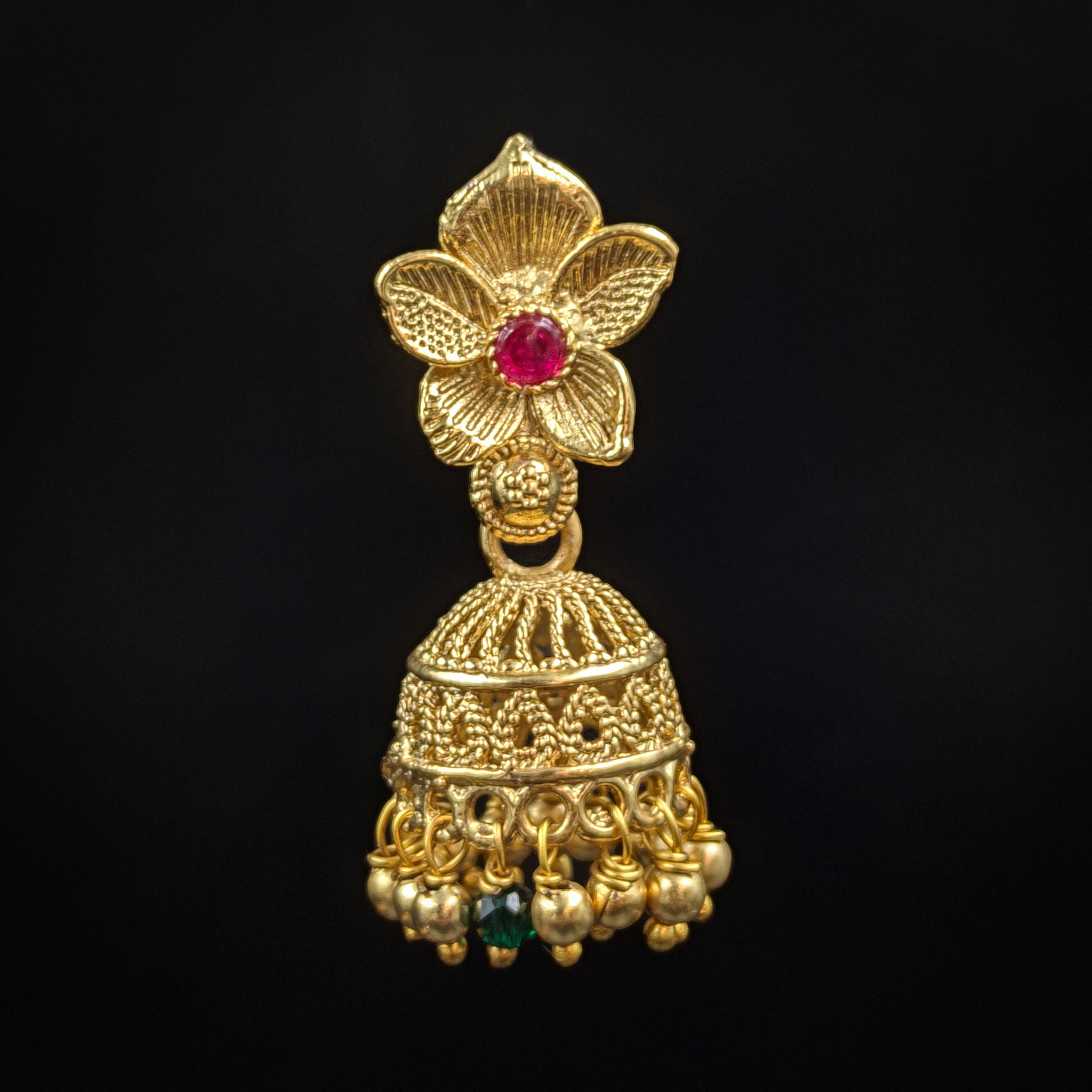 Jhumki Gold Look Earring 8333-100 - Dazzles Jewellery