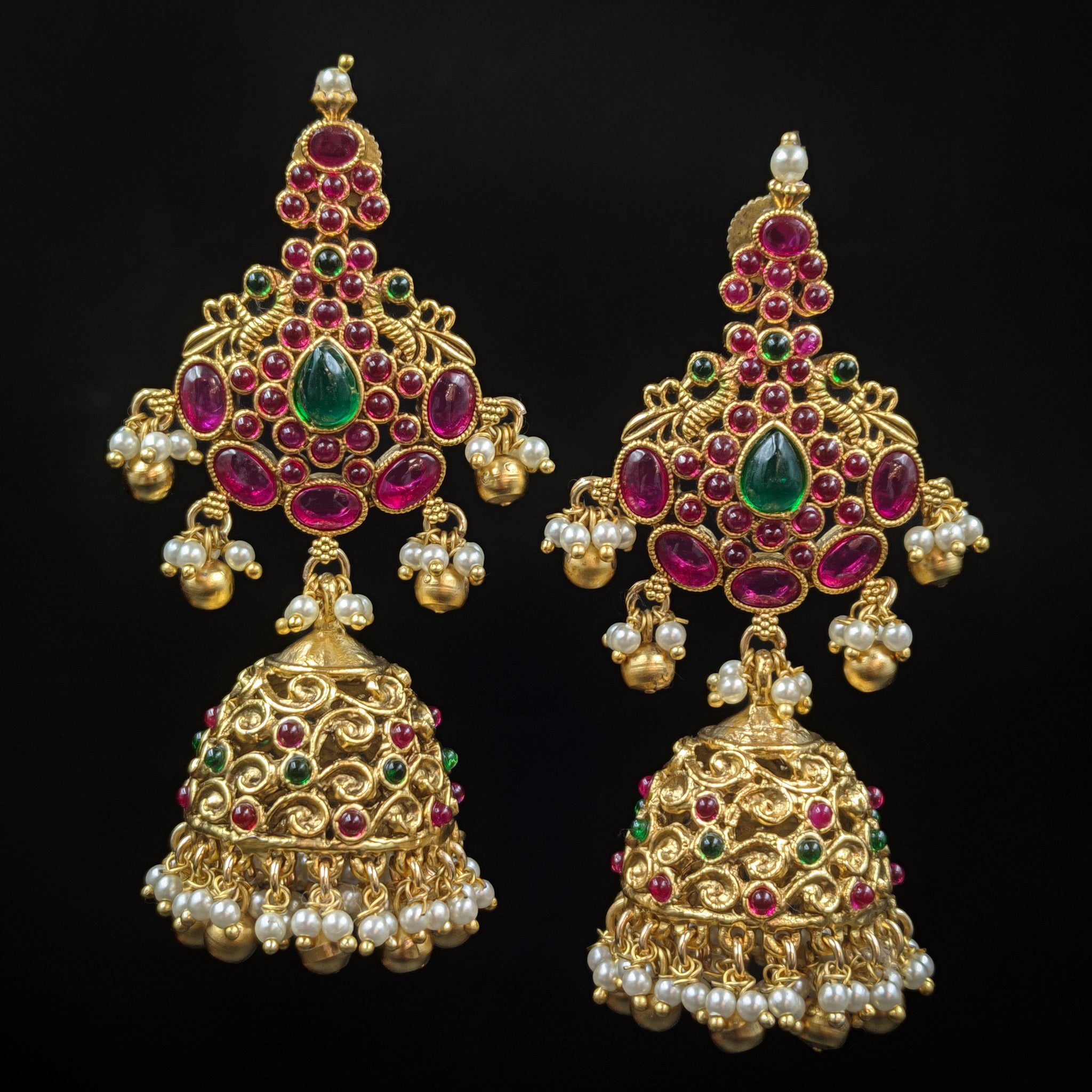 Jhumki Antique Earring 6628-28 - Dazzles Jewellery