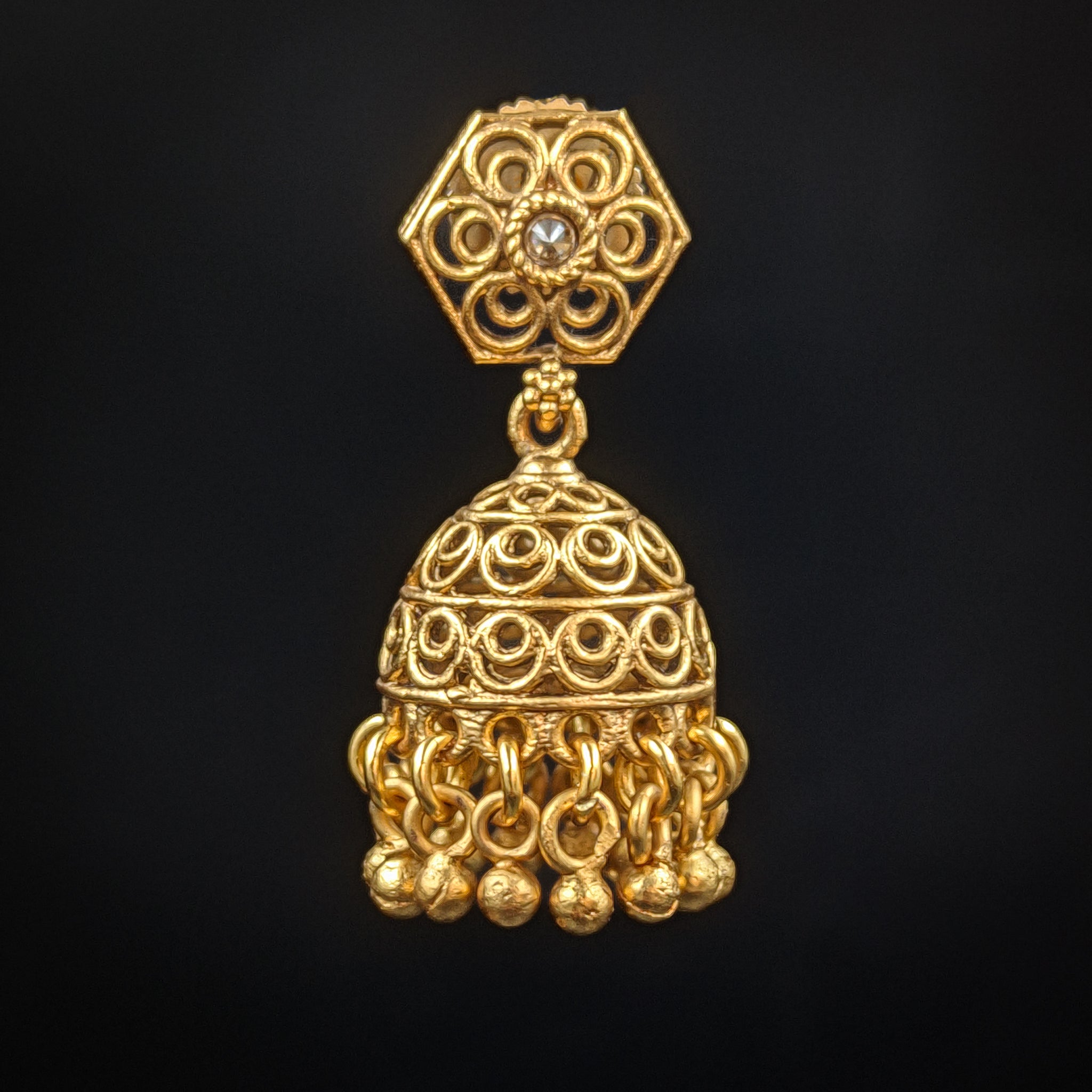 Jhumki Antique Earring 6579-28 - Dazzles Jewellery