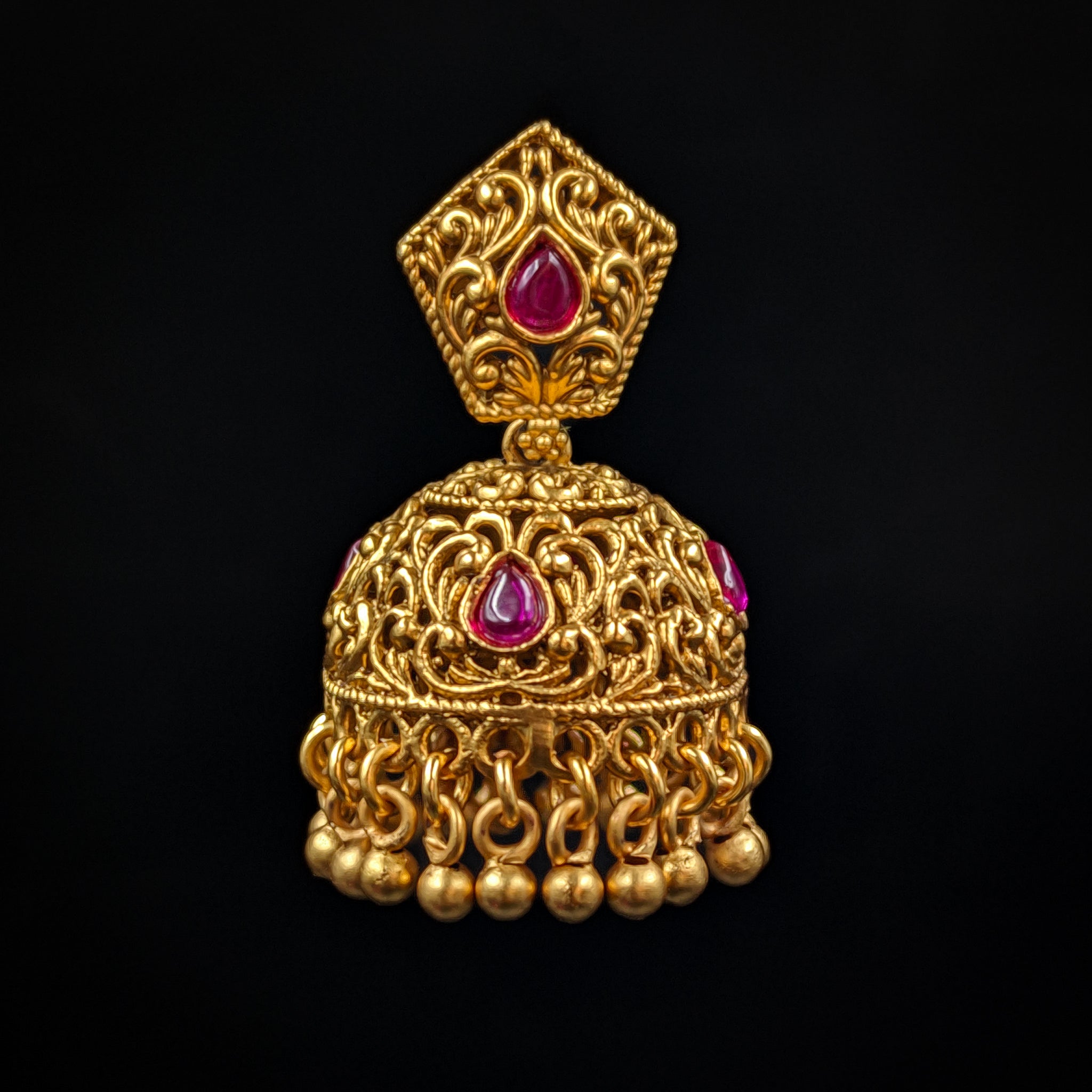 Jhumki Antique Earring 7047-1 - Dazzles Jewellery
