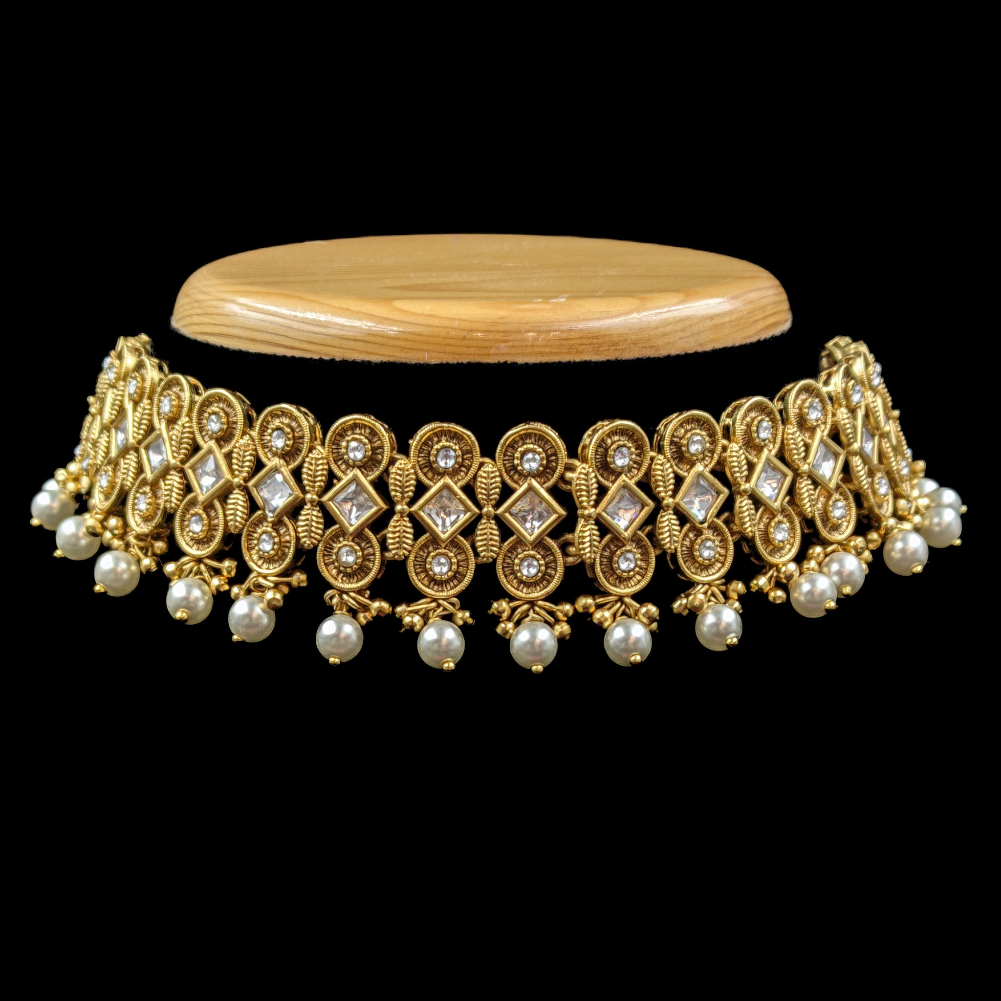 Choker Antique Necklace Set 6430-28 - Dazzles Jewellery