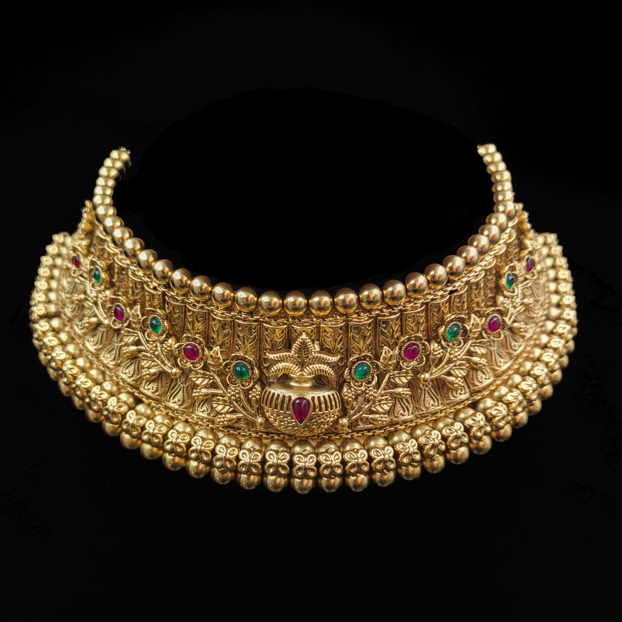 Choker Antique Necklace Set 4530-1 - Dazzles Jewellery