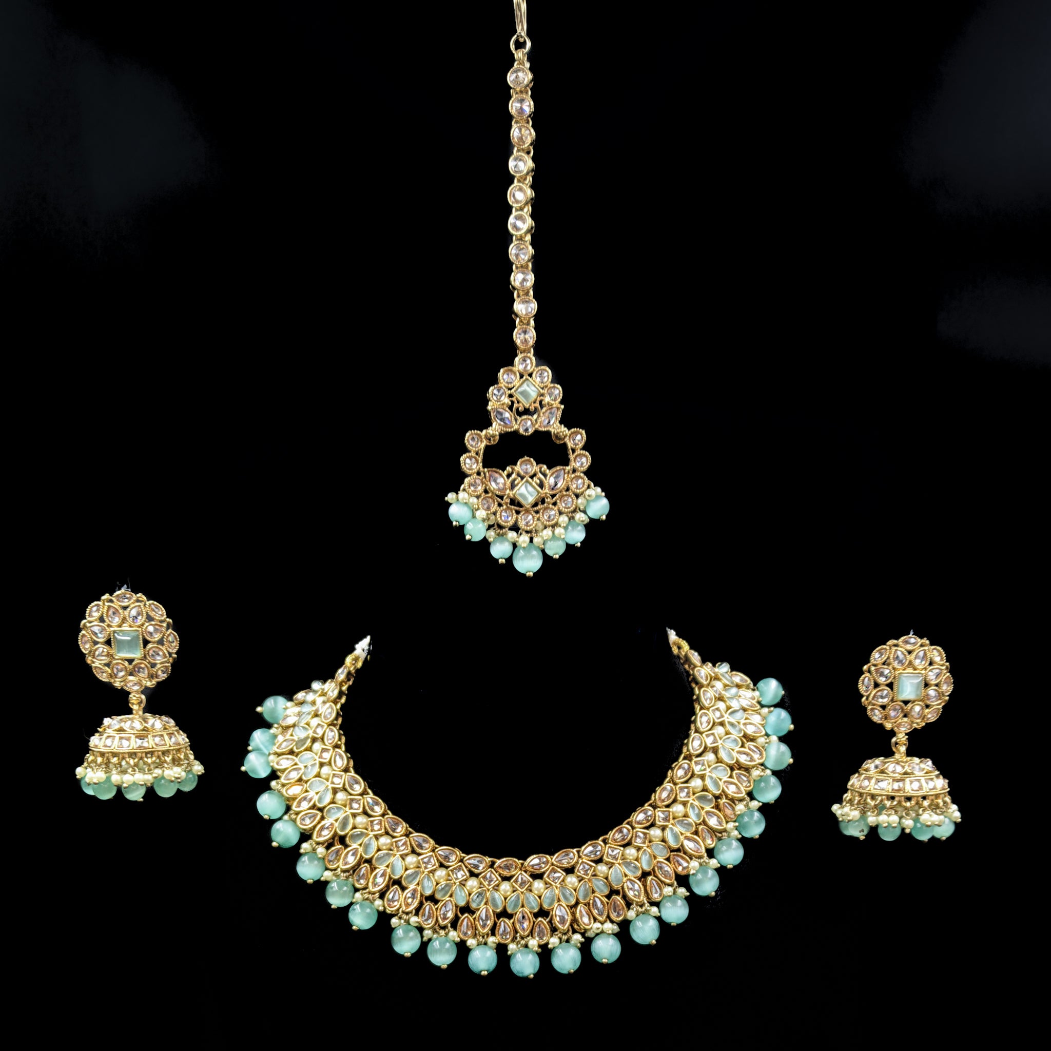 Round Neck Antique Necklace Set 7192-33 - Dazzles Jewellery