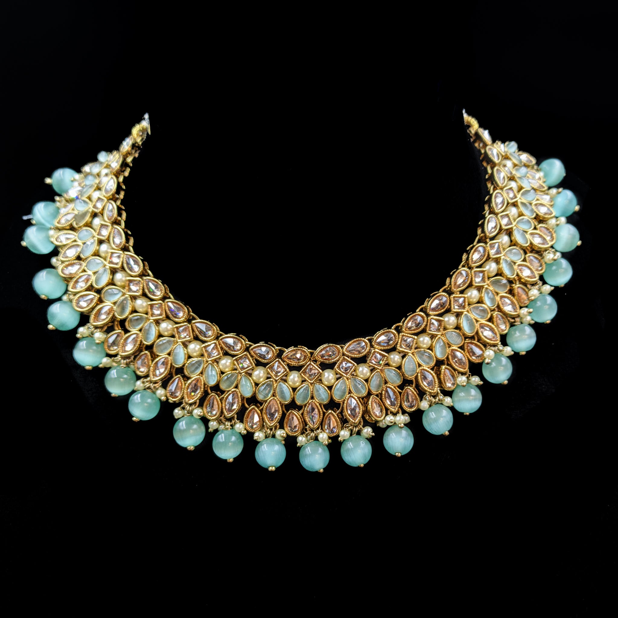 Round Neck Antique Necklace Set 7192-33 - Dazzles Jewellery