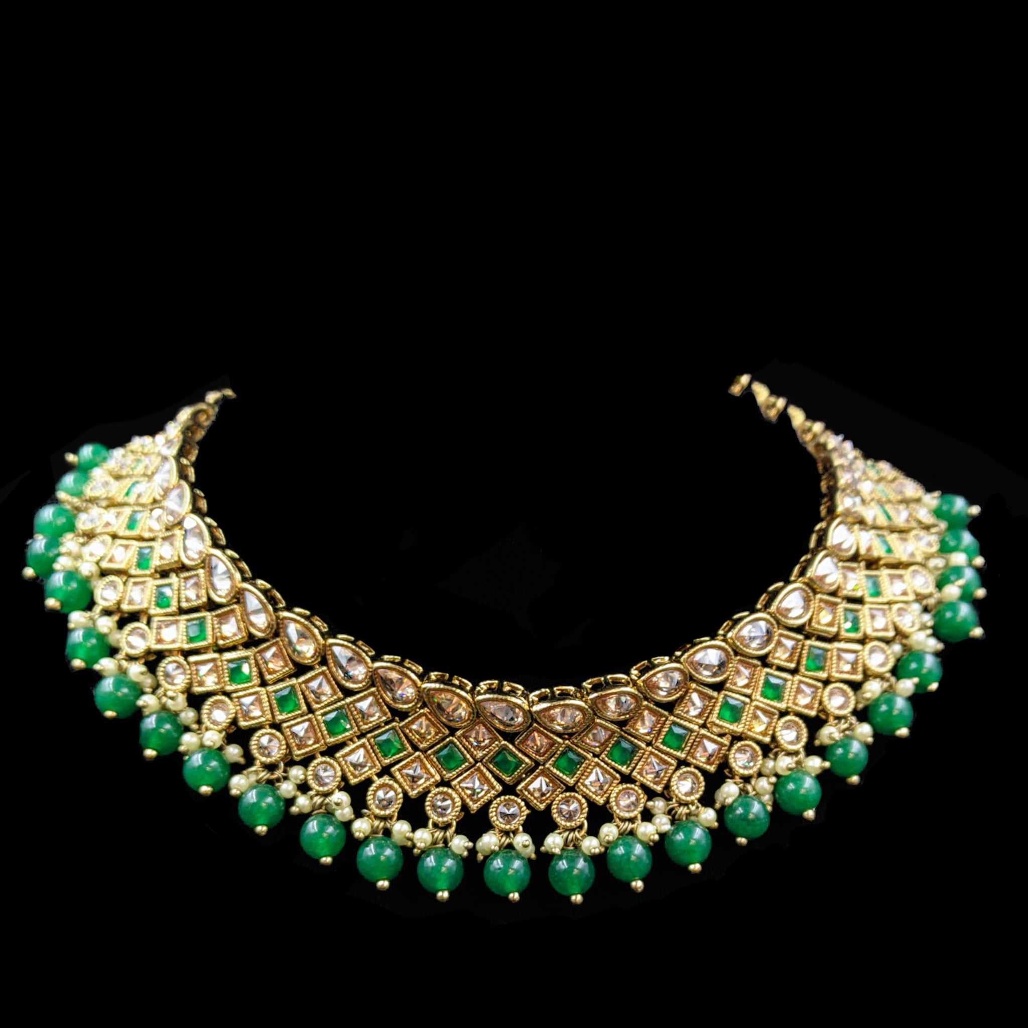 Choker Antique Necklace Set 7194-33 - Dazzles Jewellery