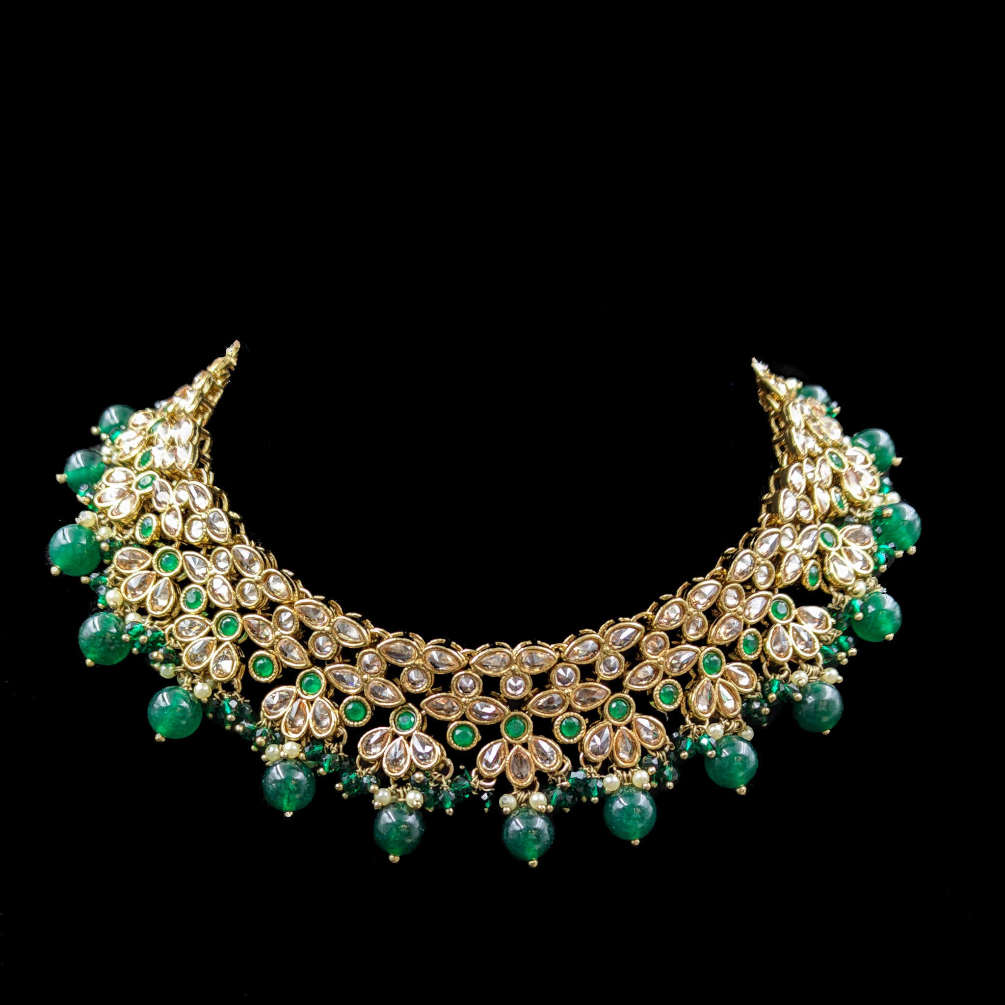 Round Neck Antique Necklace Set 7195-33 - Dazzles Jewellery