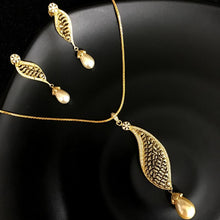 Gold Zircon/AD Pendant Set 13624-0695 - Dazzles Jewellery