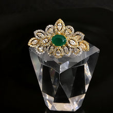 Zircon/AD Cocktail Adjustable Green Ring 13869-0958 - Dazzles Jewellery