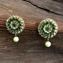 Green Antique Earrings 13863-0952 - Dazzles Jewellery
