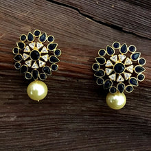Blue Gold Look Earring 13602-0673 - Dazzles Jewellery